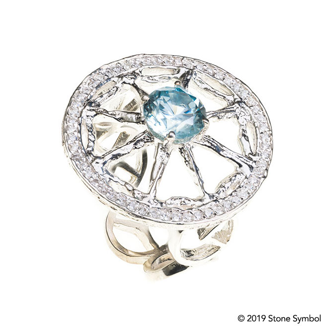 Blue Zircon Unity Ring – Stone Symbol Jewelry